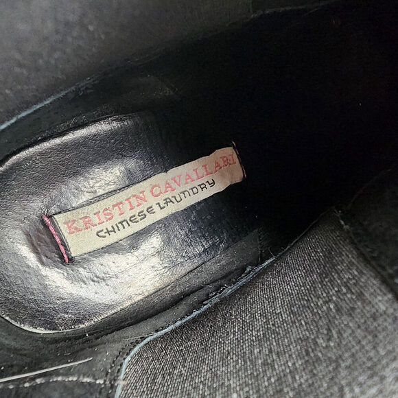 Kristin Cavallari Chinese Laundry Black Leather Ankle Boots Size 7.5 - Picture 11 of 12